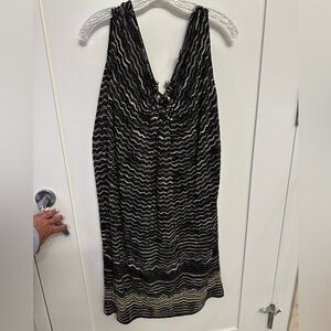 Missoni Black and while sparkly Zigzag Halter Dress